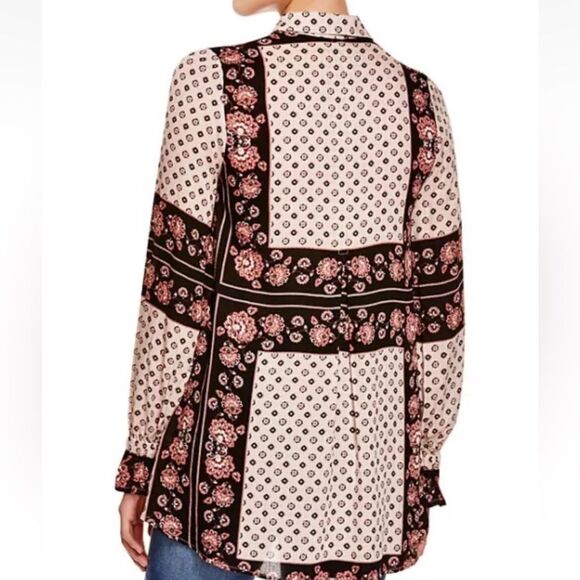 Free People Changing Times boho tunic Womens Small flowy long sleeve top - Picture 4 of 14